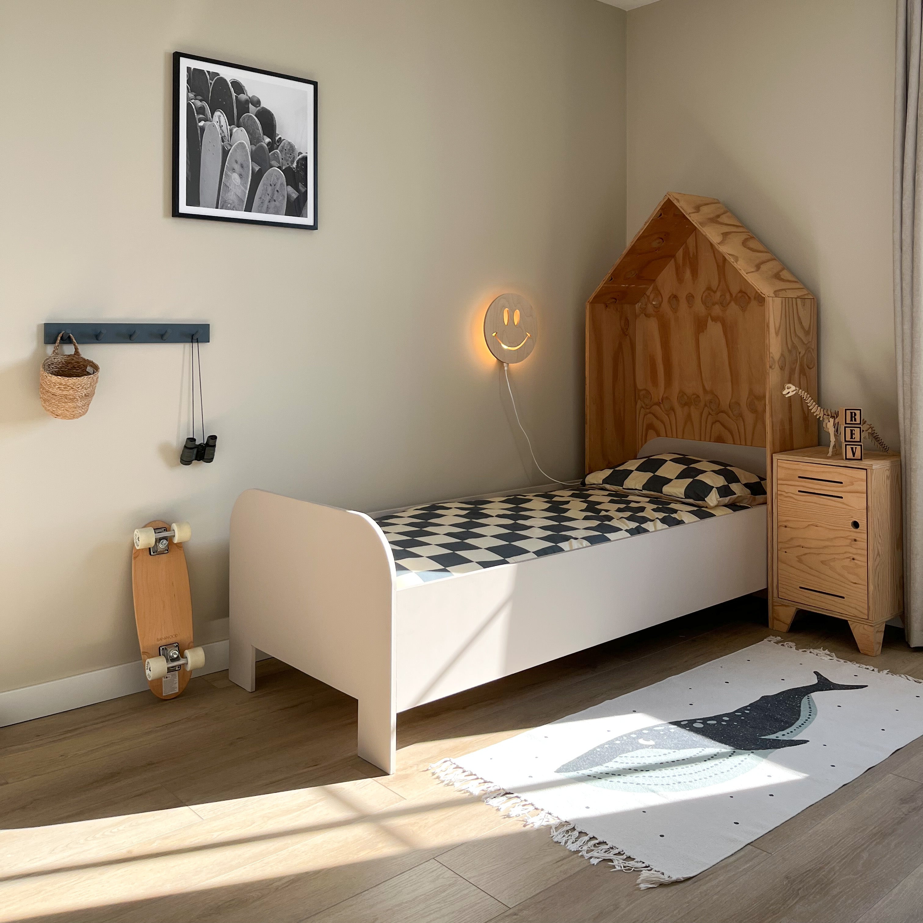 Applique murale en bois chambre d'enfant | Smiley - naturel