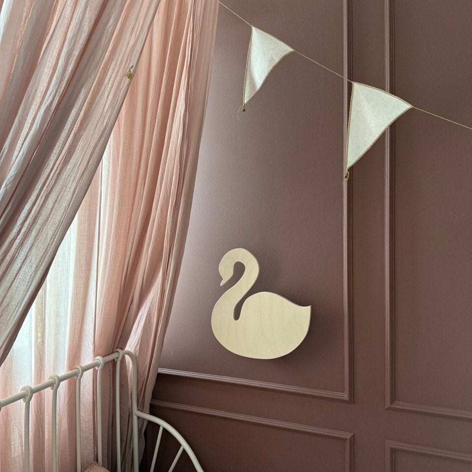 Applique murale en bois chambre d'enfant | Cygne - naturel