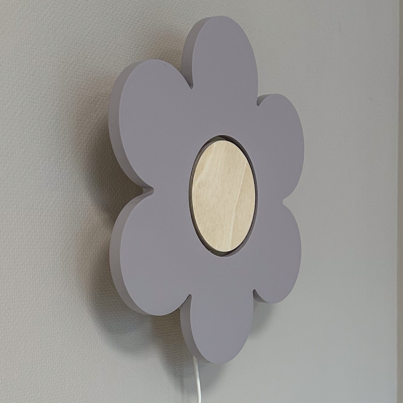 Applique murale en bois chambre d'enfant | Fleur - lilas