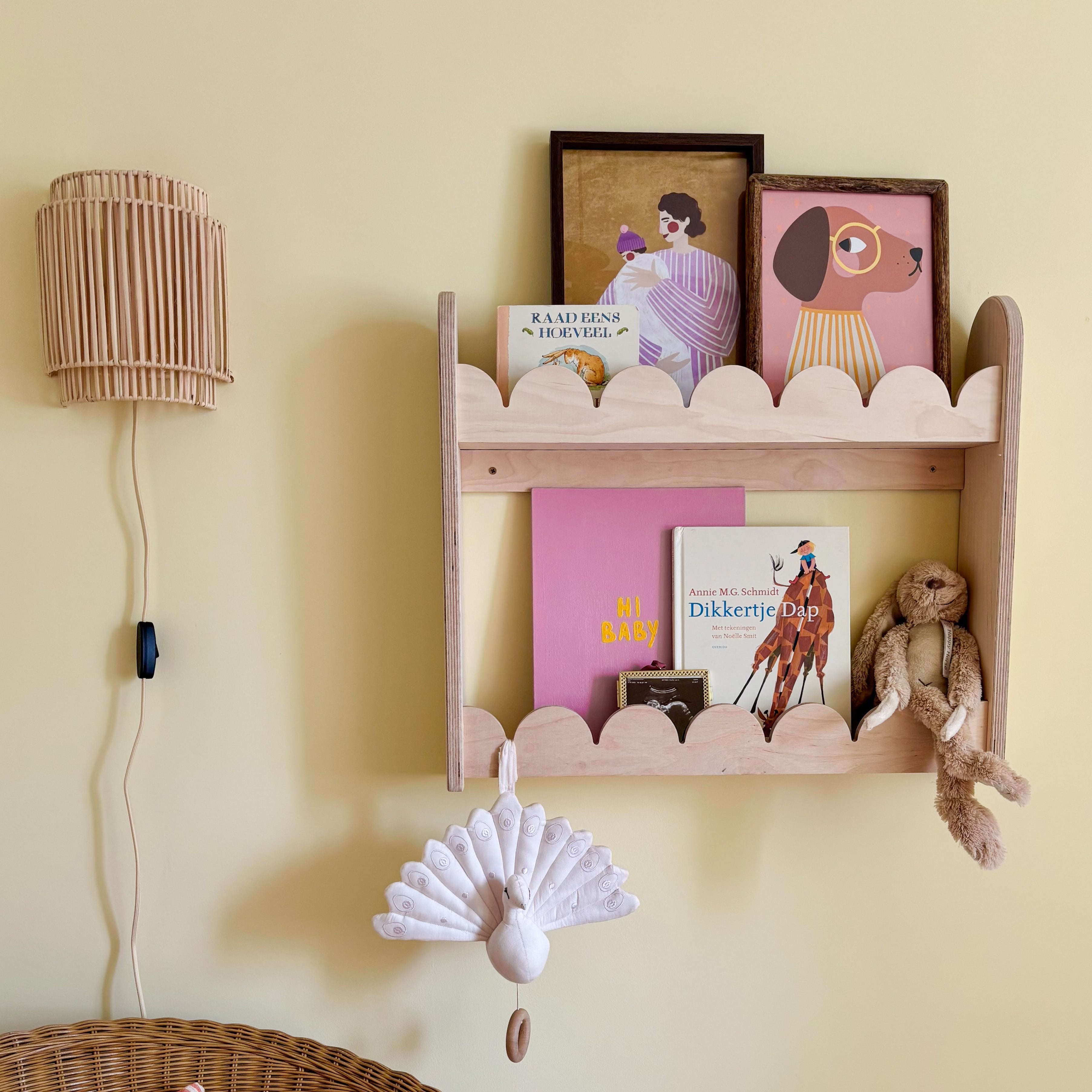 Bubble Montessori boekenrek kinderkamer | 2 planken - blank - toddie.nl ®