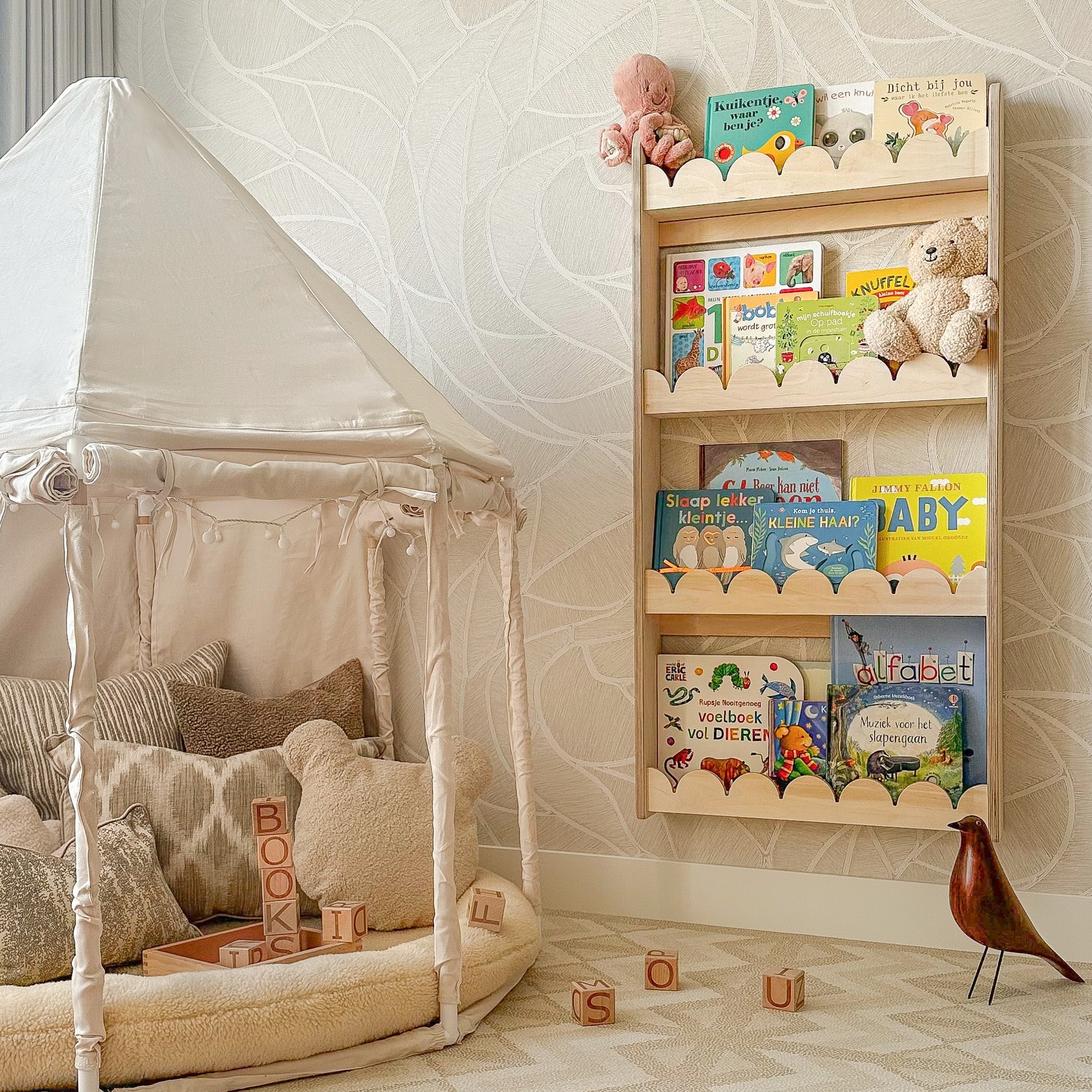 Bubble Montessori étagère à livres chambre d’enfant | 4 étagères - naturel