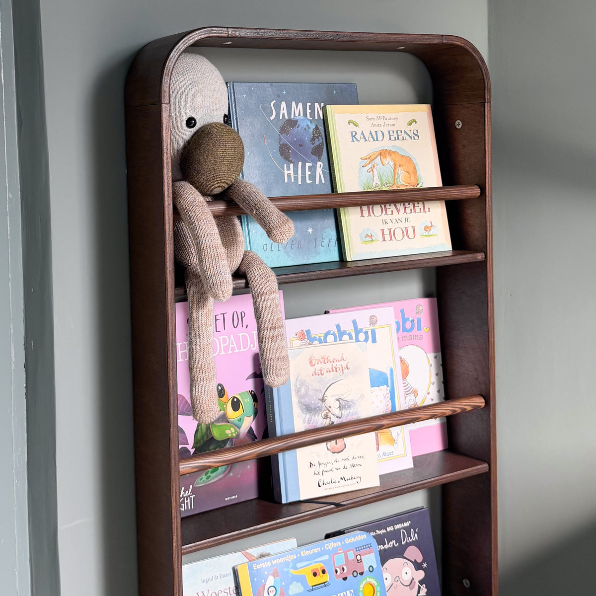 Bibliothèque enfant Montessori | Novie, 3 tablettes - teintée Wengé
