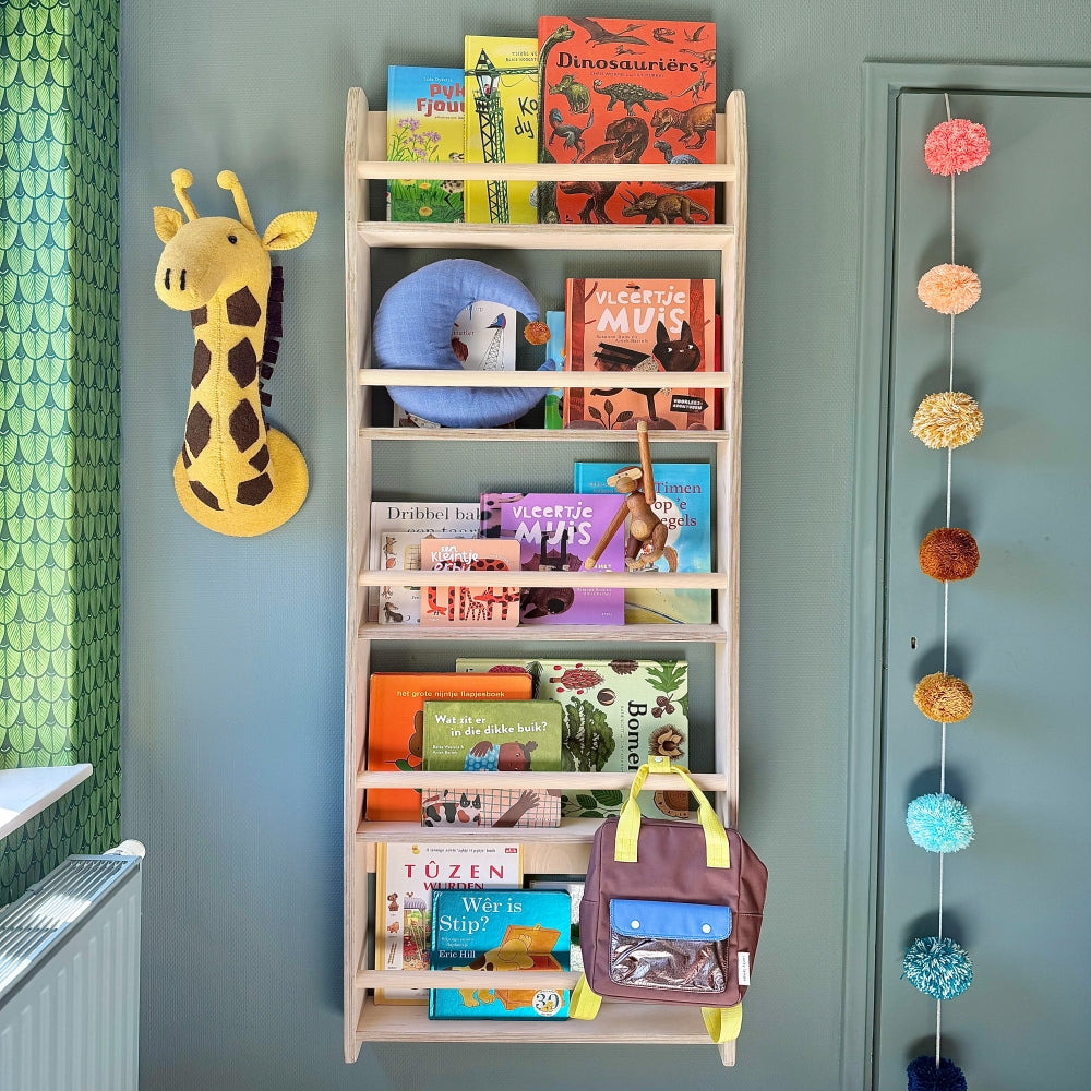 Montessori étagère à livres chambre d'enfant | 5 étagères - naturel - toddie.fr