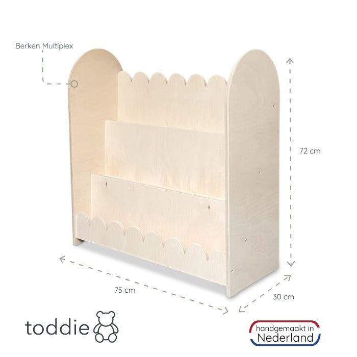 Bubble Montessori boekenkast kinderkamer | 3 treden - blank - toddie.nl ®