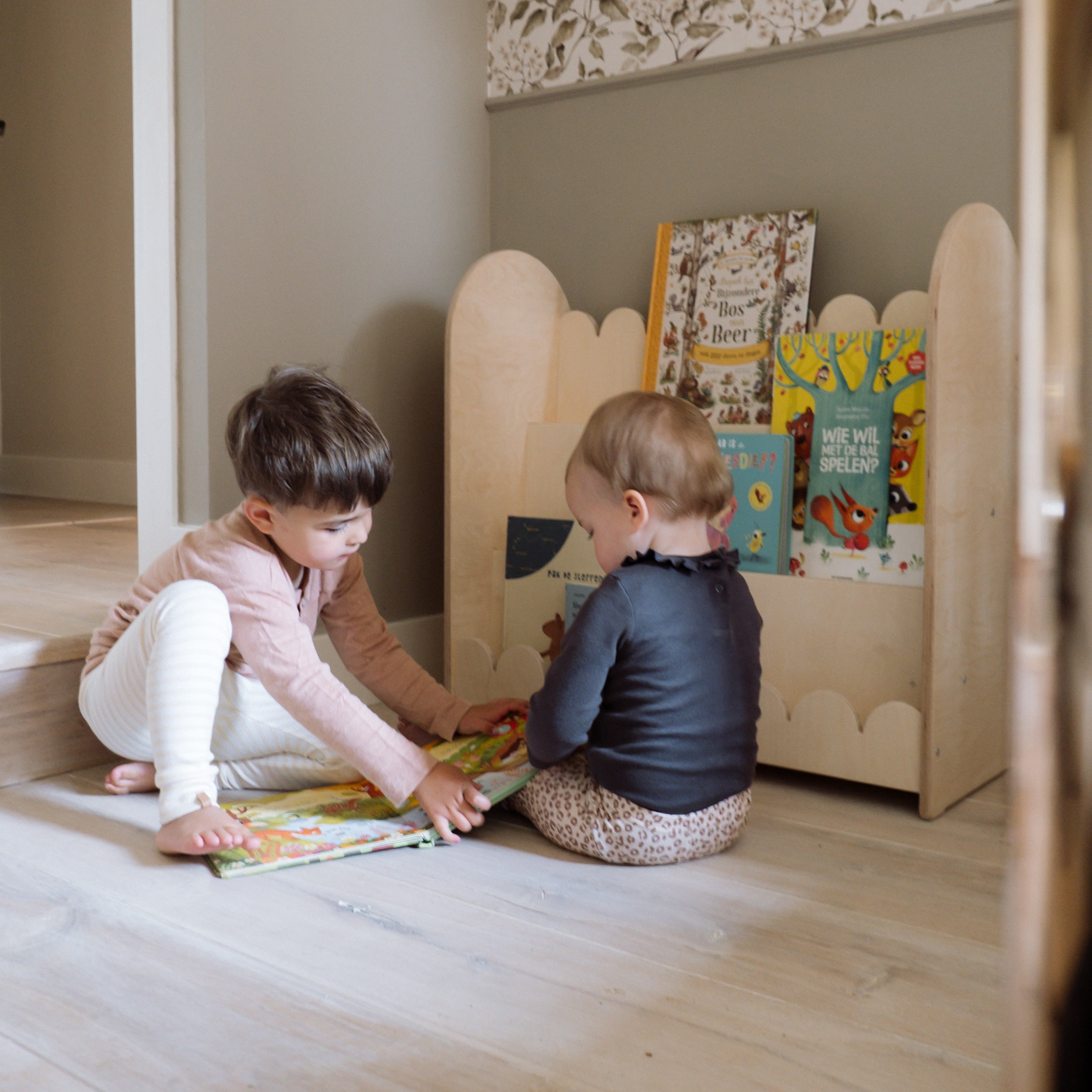 Bubble Montessori étagère à livres chambre d'enfant | 3 marches - naturel