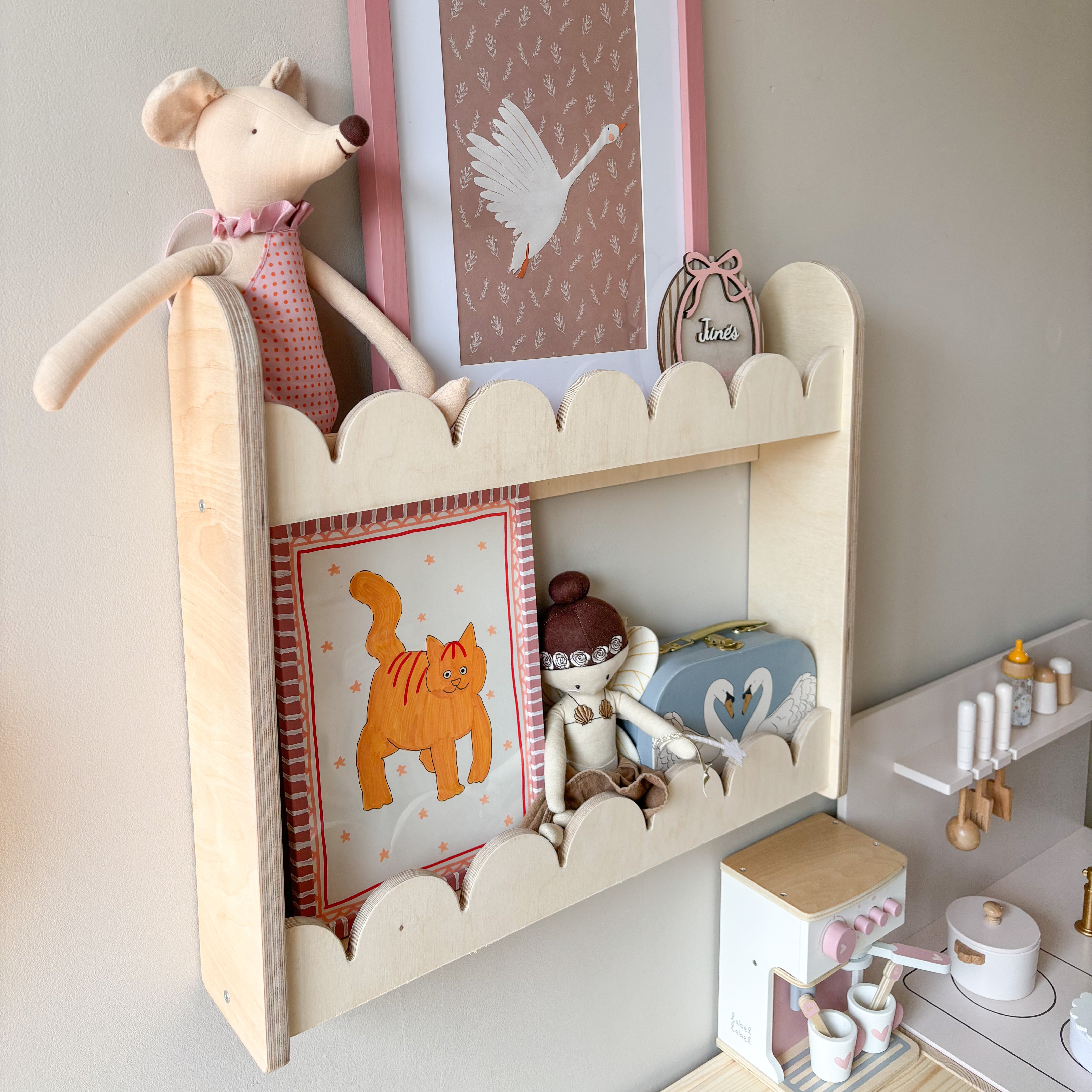 Bubble Montessori étagère à livres chambre d’enfant | 2 étagères - naturel