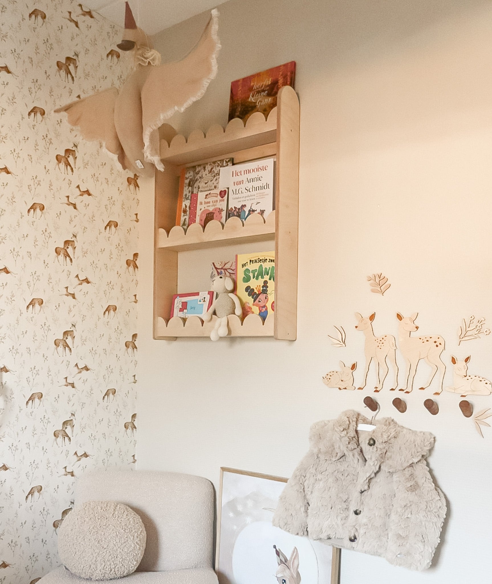 Bubble Montessori étagères à livres chambre d’enfant | 3 étagères - naturel