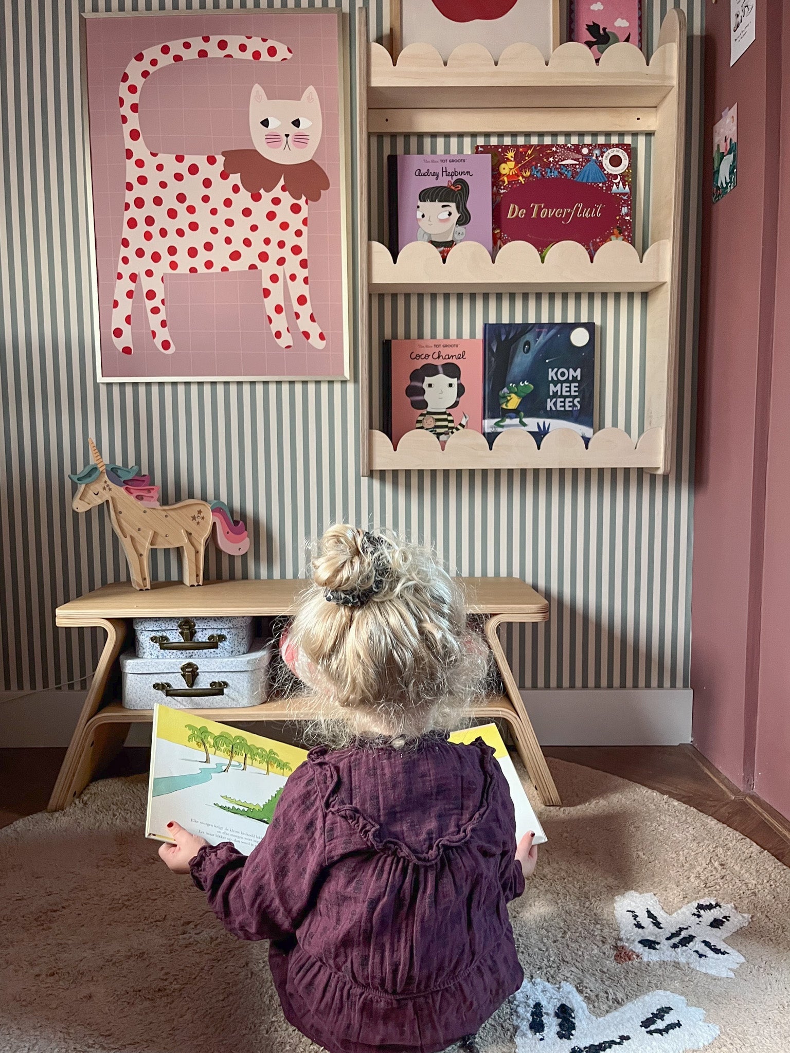 Bubble Montessori étagères à livres chambre d’enfant | 3 étagères - naturel