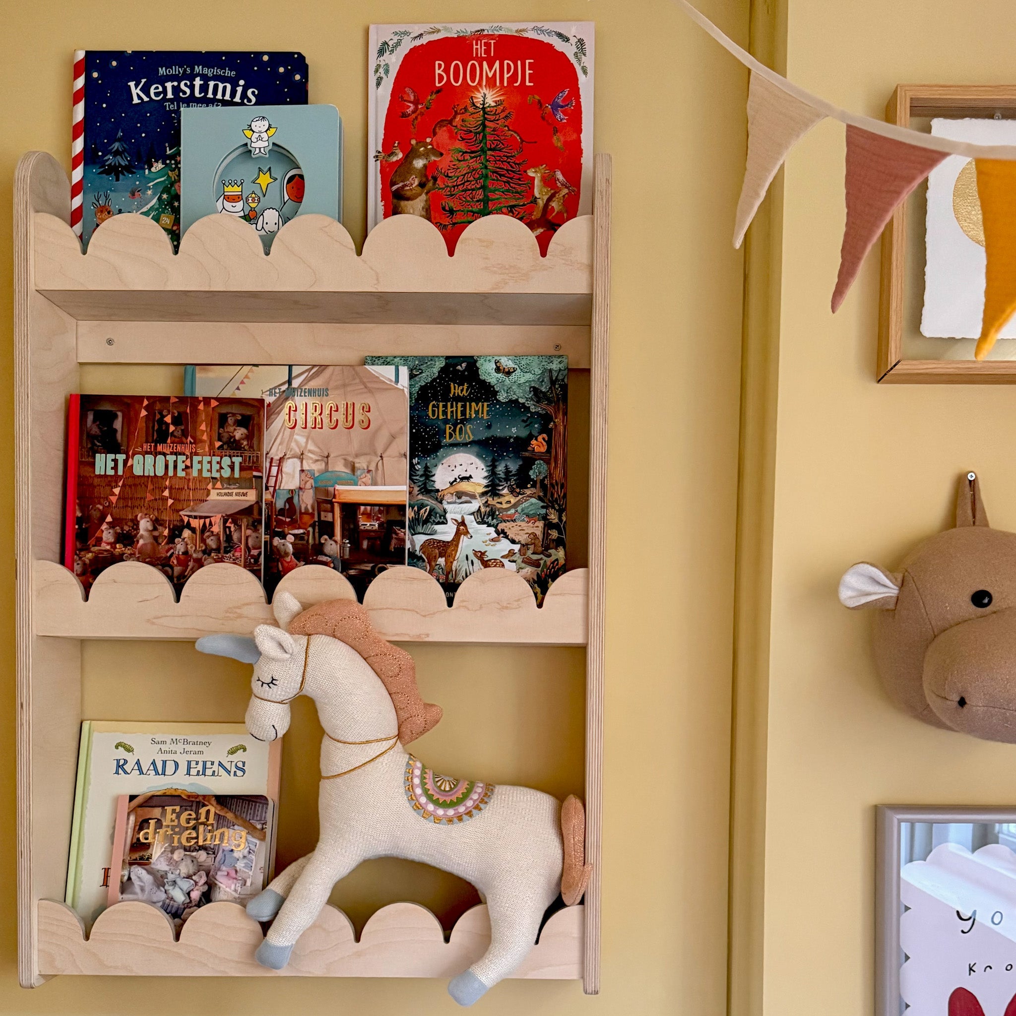 Bubble Montessori boekenrek kinderkamer | 3 planken - blank - toddie.nl ®