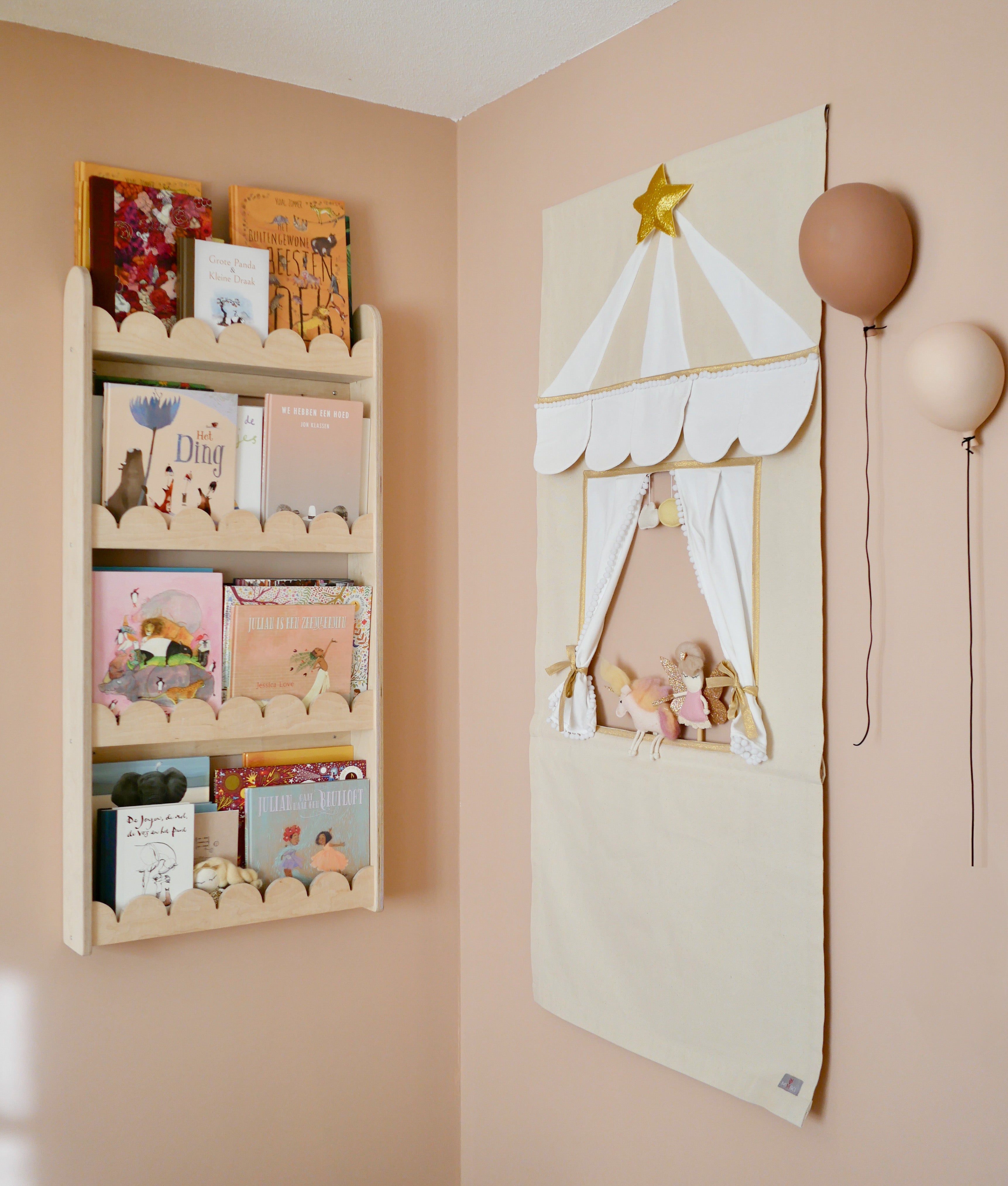 Bubble Montessori boekenrek kinderkamer | 4 planken - blank - toddie.nl ®