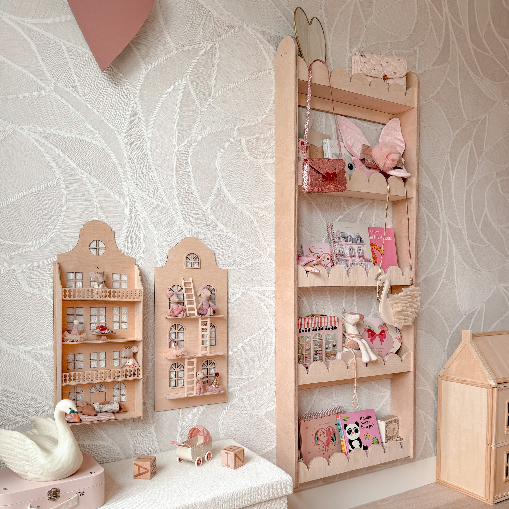 Bubble Montessori étagère à livres chambre d’enfant | 5 étagères - naturel