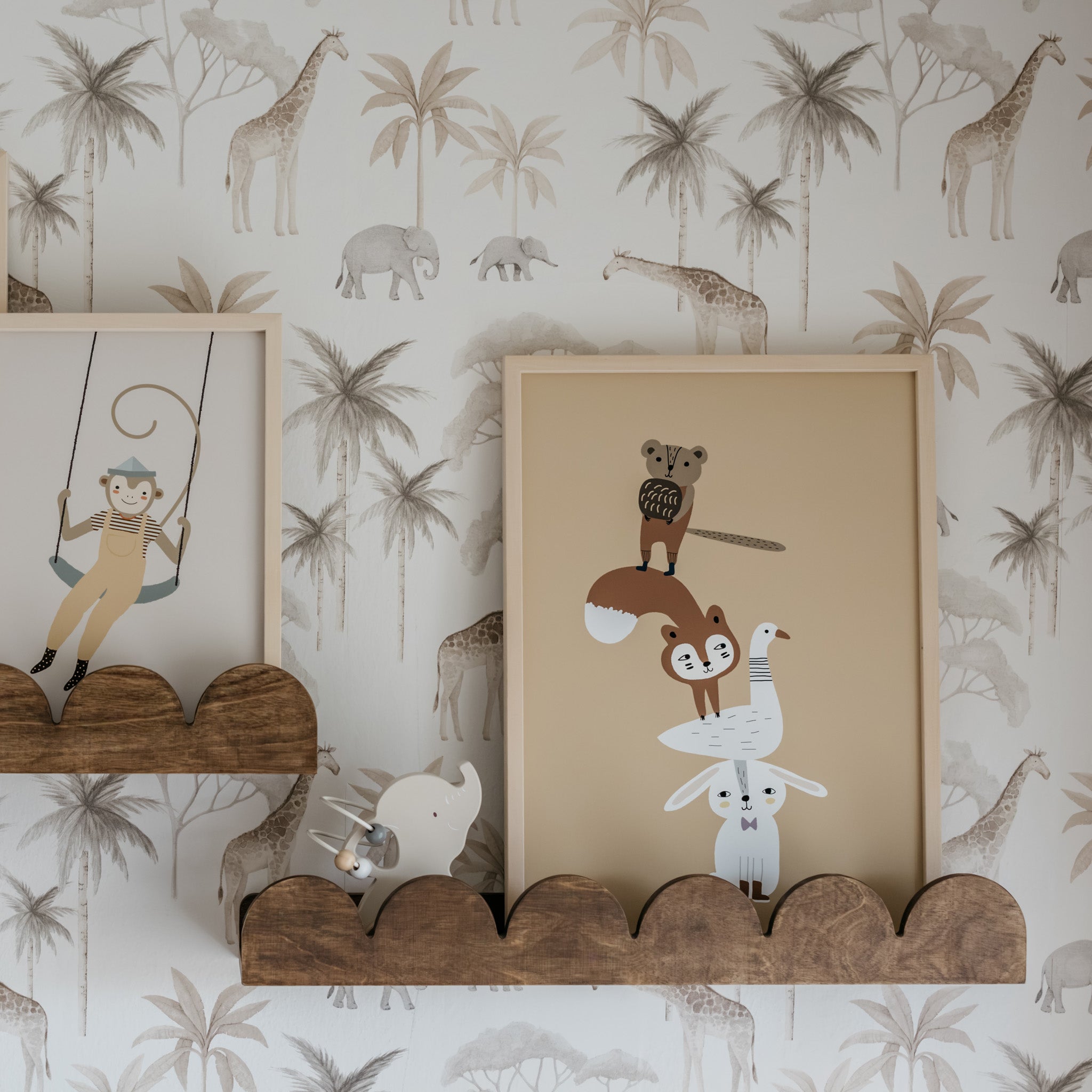 Bubble Montessori étagère à livres chambre d'enfant | 1 étagère - wengé