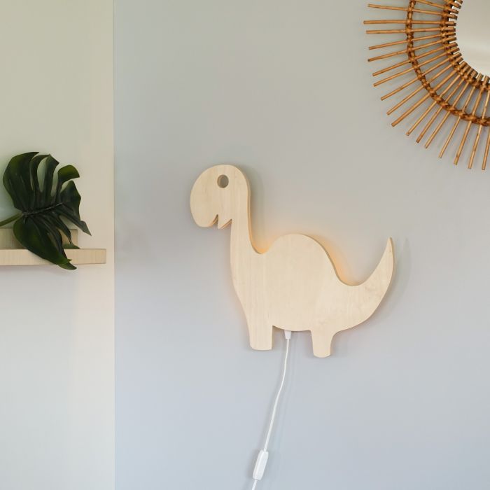 Houten wandlamp kinderkamer | Dino - multiplex - toddie.nl