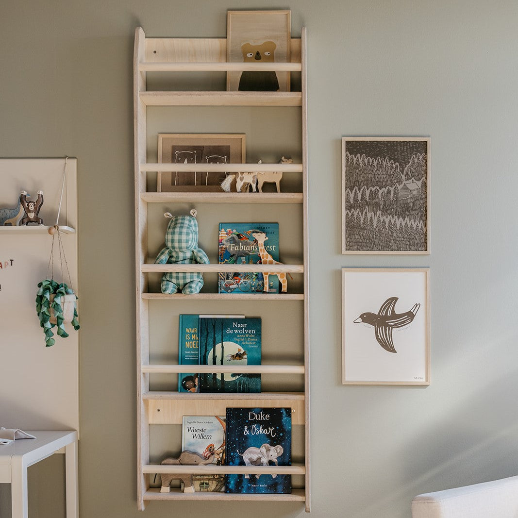 Shelfie montessori boekenrek kinderkamer | 5 planken - blank - toddie.nl ®