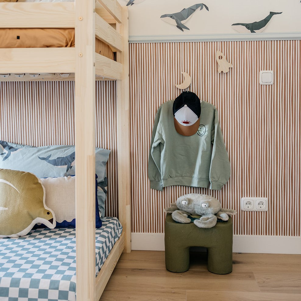 Houten wandhaken kinderkamer | Raket en maan - blank - toddie.nl ®