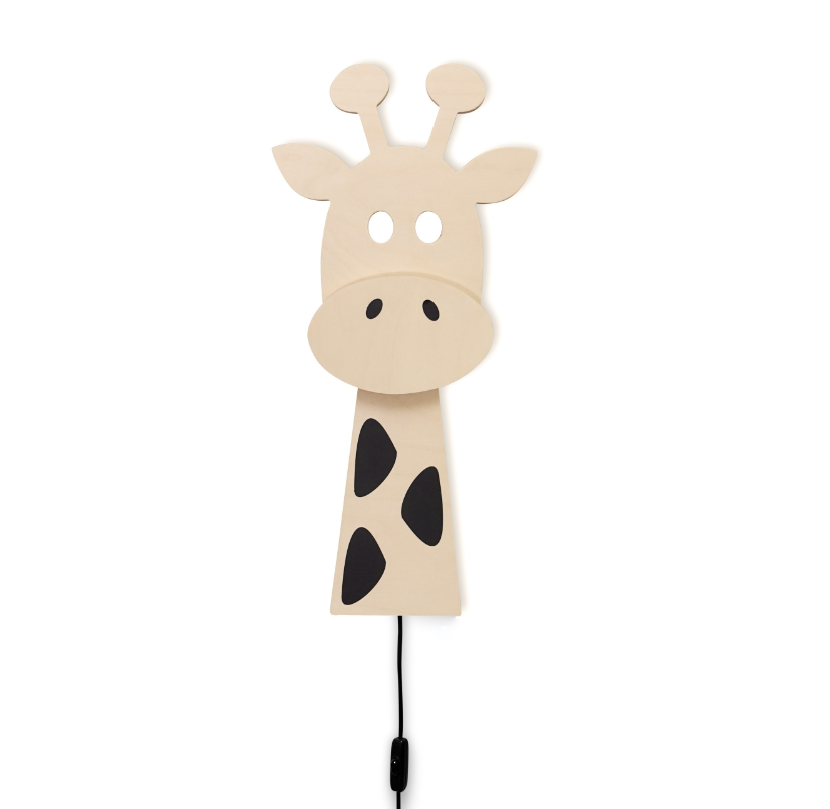Houten wandlamp kinderkamer | Giraffe - multiplex - toddie.nl