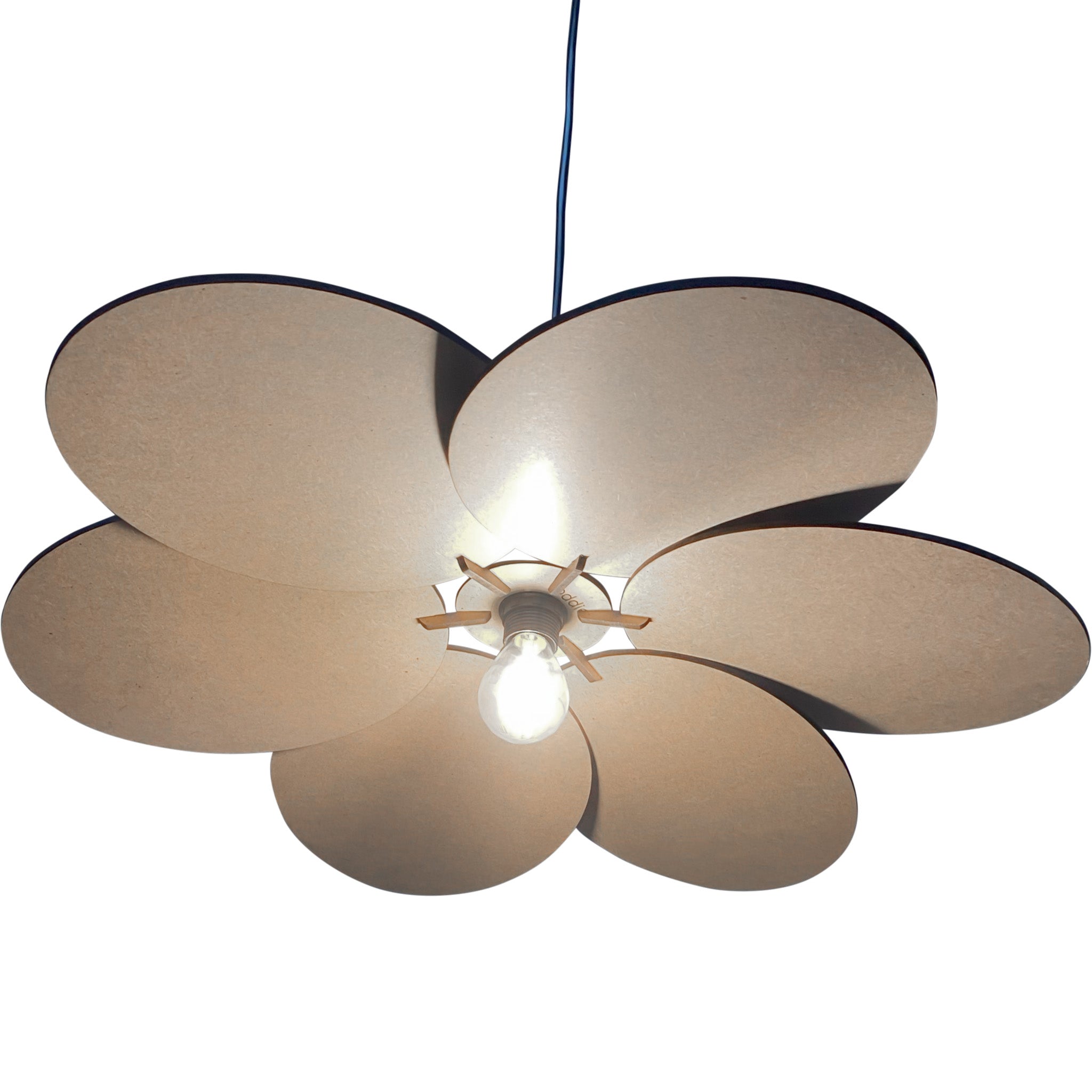Lampe suspendue en bois chambre d'enfant mdf | Fleur - naturel
