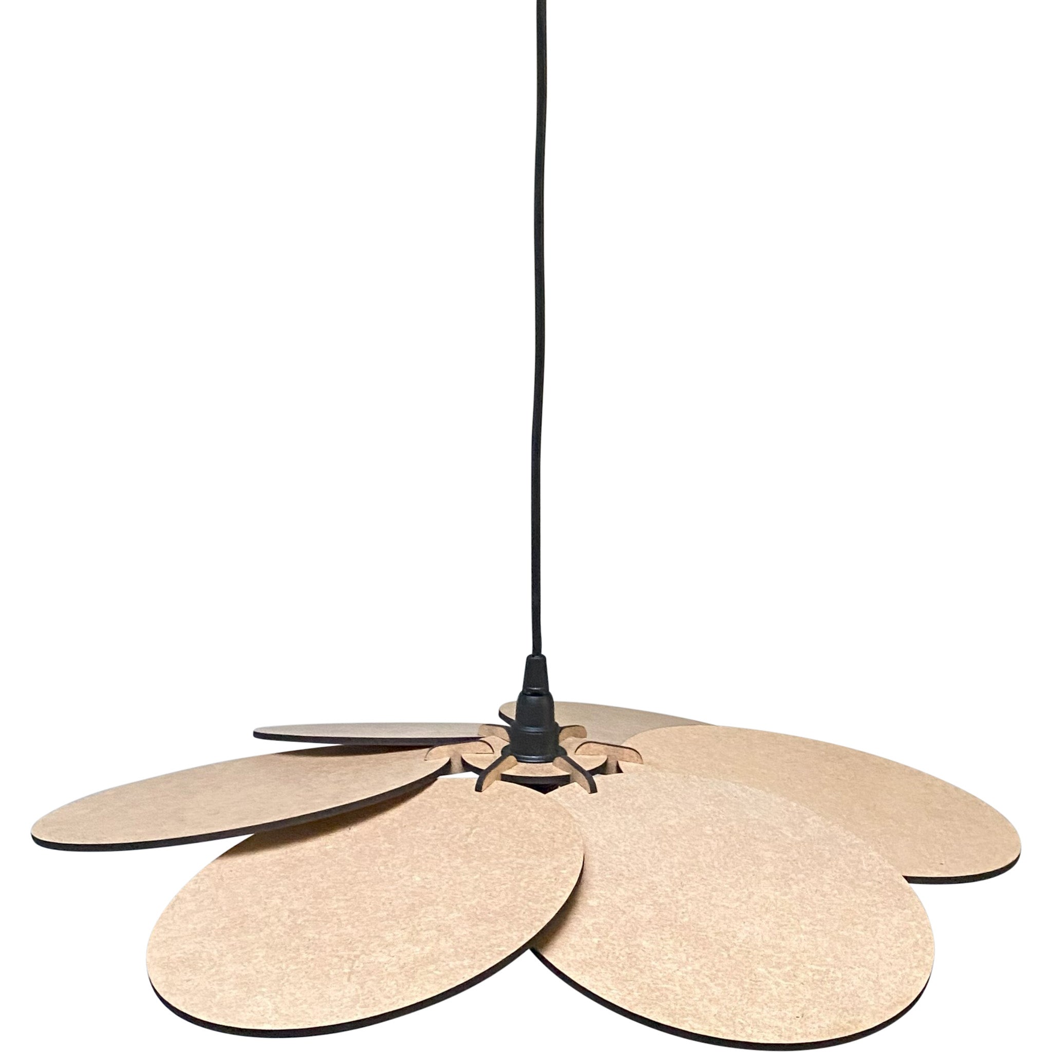 Lampe suspendue en bois chambre d'enfant mdf | Fleur - naturel