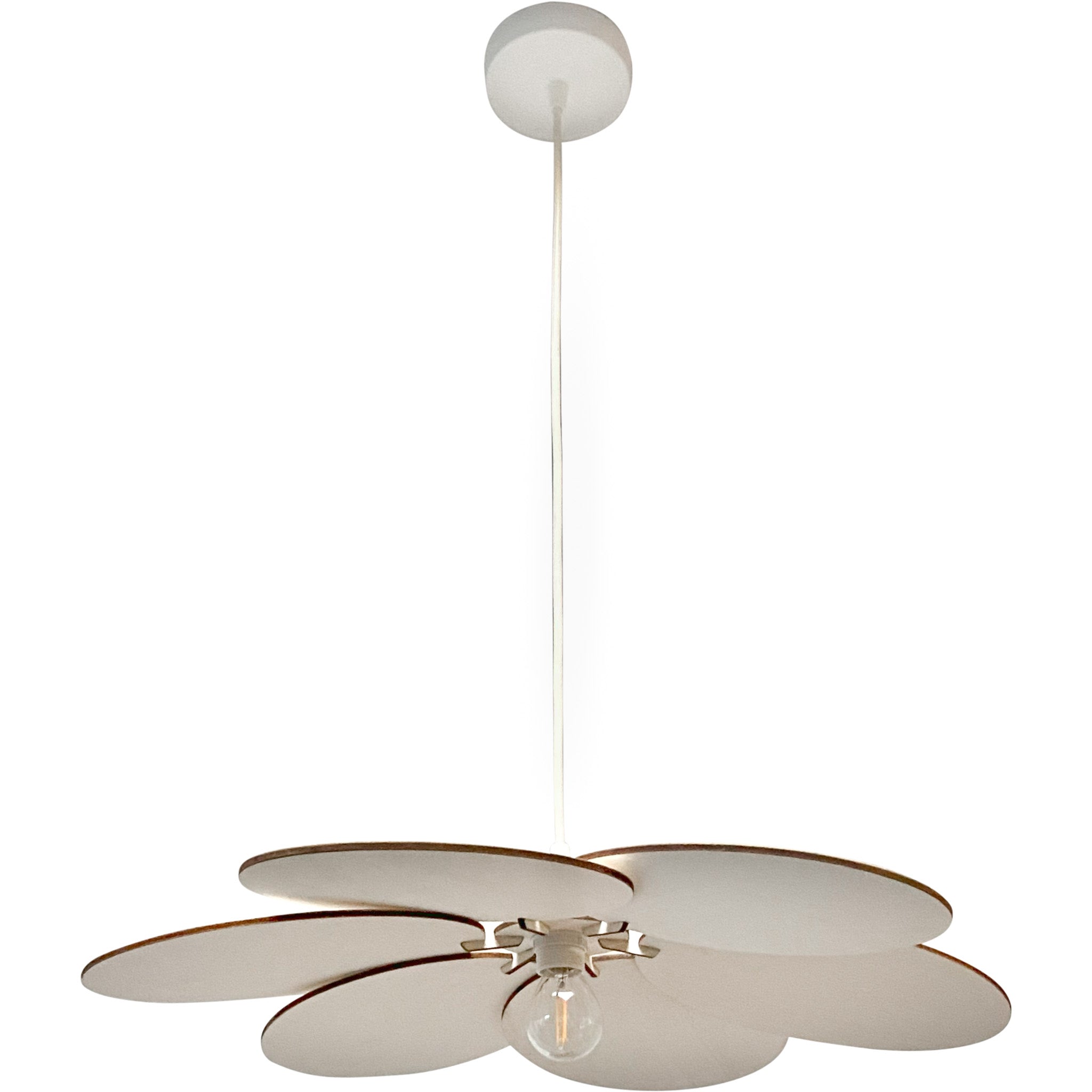 Lampe suspendue en bois chambre d'enfant | Fleur - naturel