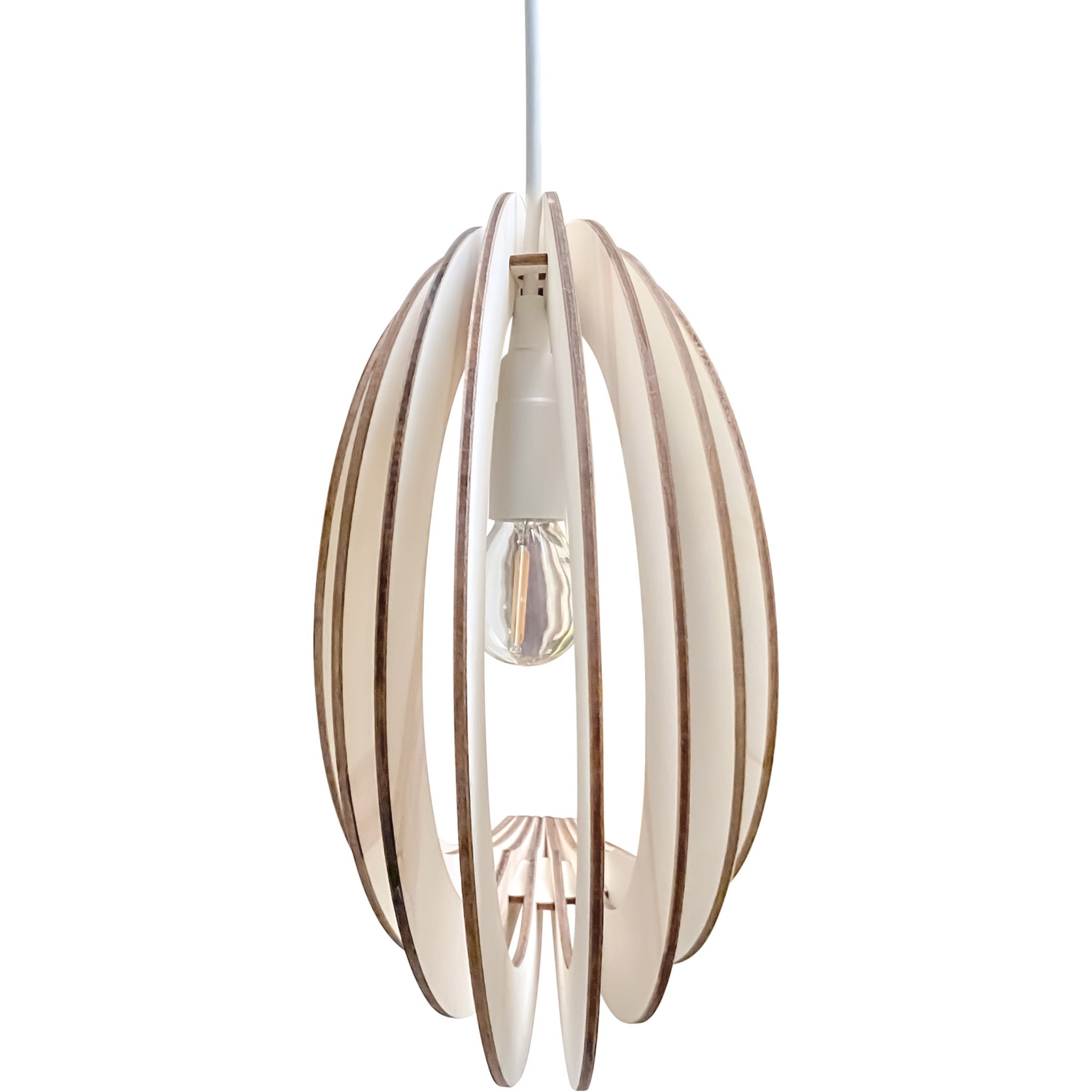 Lampe suspendue en bois chambre d'enfant | Lune - naturel