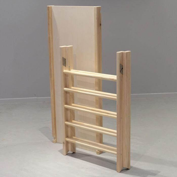 Houten klimrek met glijbaan, klimdriehoek inklapbaar - toddie.nl