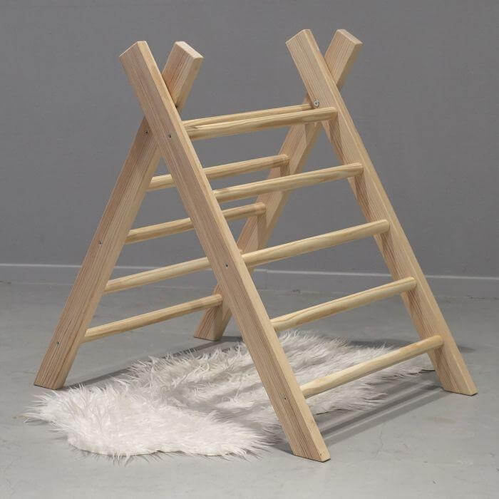 Houten klimrek, klimdriehoek inklapbaar - toddie.nl