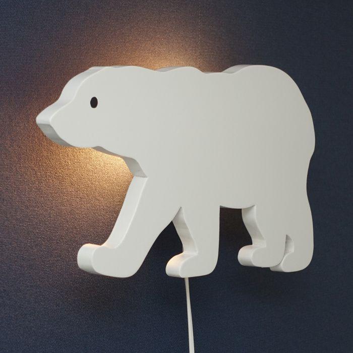 Applique murale en bois chambre d'enfant | Ours polaire - blanc - toddie.fr