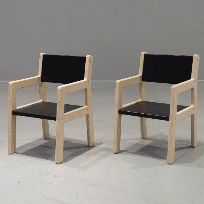 Houten kinderstoeltje 1-3 jaar | Zwart - toddie.nl