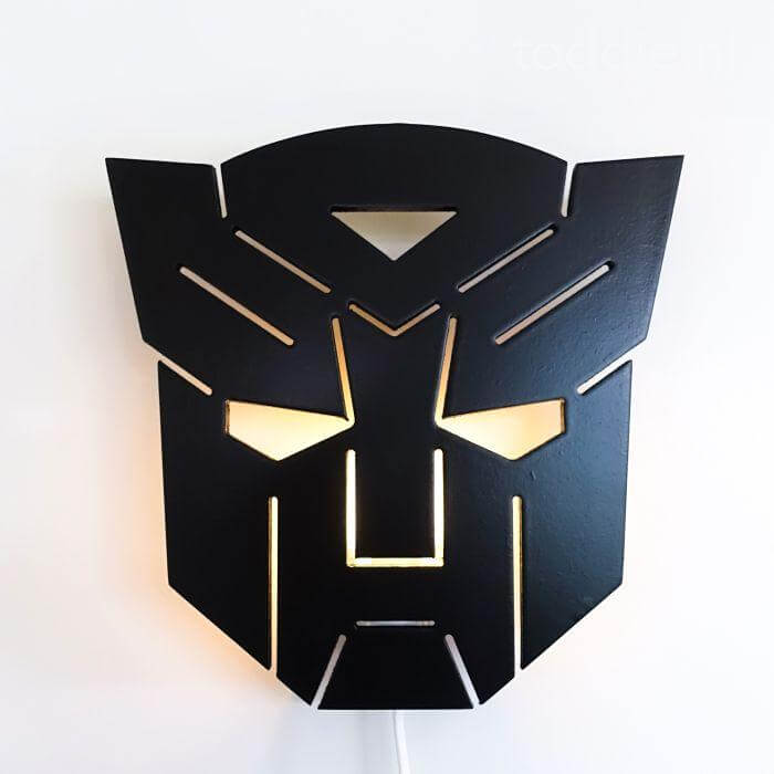 Houten wandlamp kinderkamer | Transformer - toddie.nl
