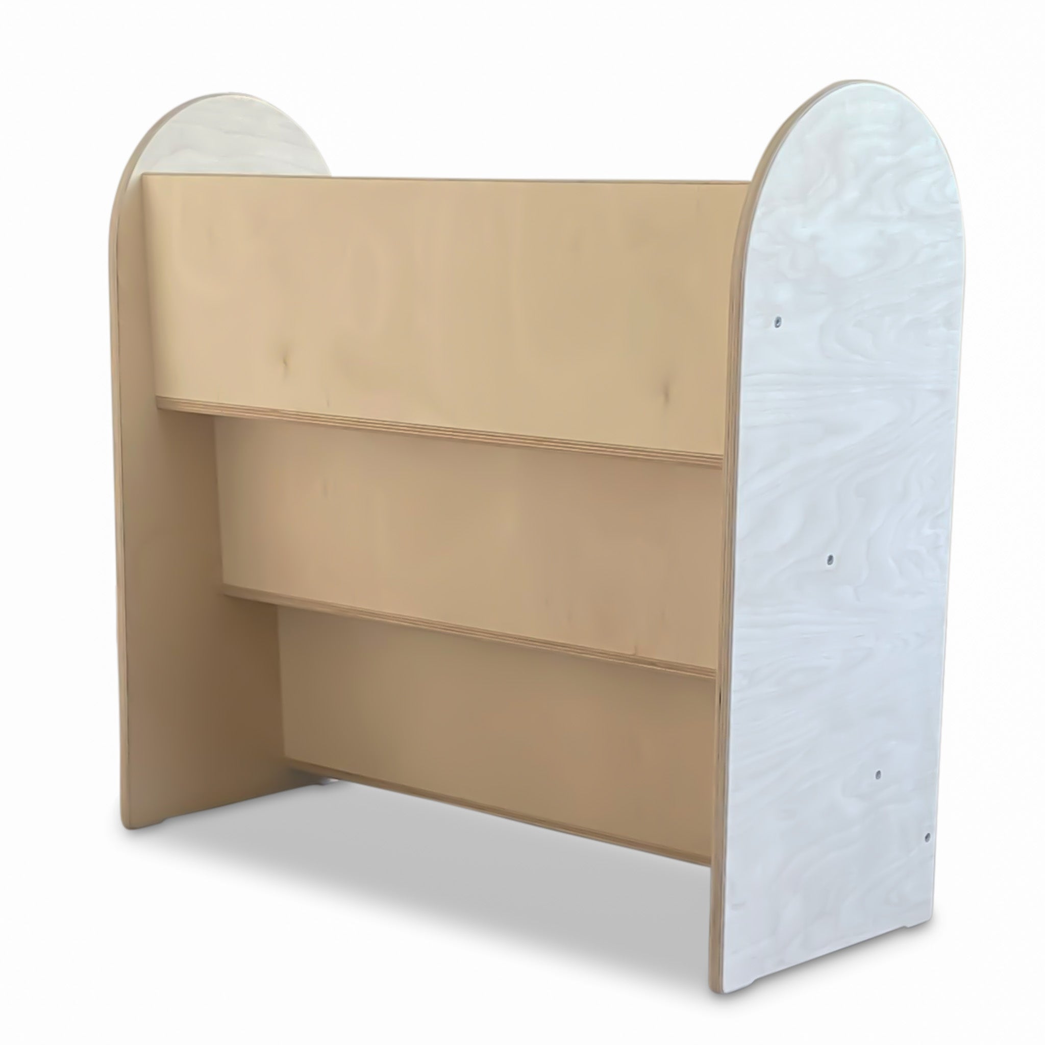 Round Montessori boekenkast kinderkamer | 3 treden - blank - toddie.nl ®