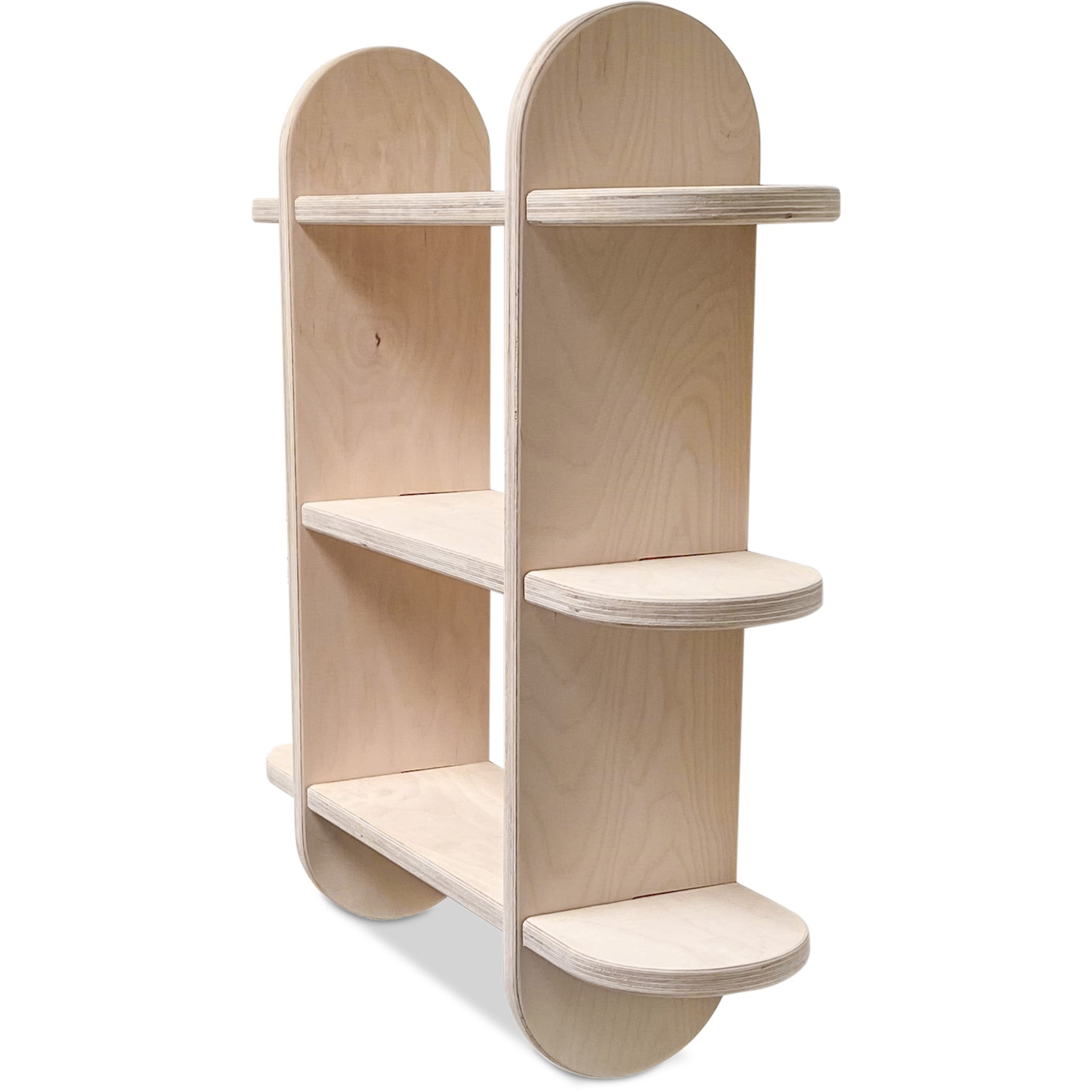 Round Montessori boeken wandkast kinderkamer | Vakkenkast 3 planken - blank - toddie.nl ®