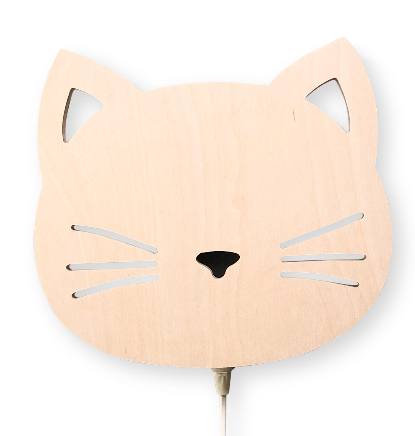 Houten wandlamp kinderkamer | Kat - toddie.nl