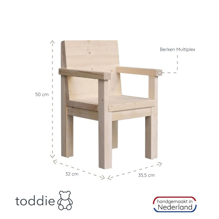 Kiddo houten kinderstoeltje 4-6 jaar | Kiddo kleuterstoeltje - blank - toddie.nl ®