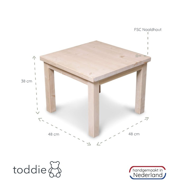 Kiddo houten kindermeubelsetje 1-3 jaar | Kiddo tafeltje + 2 stoeltjes - blank - toddie.nl ®