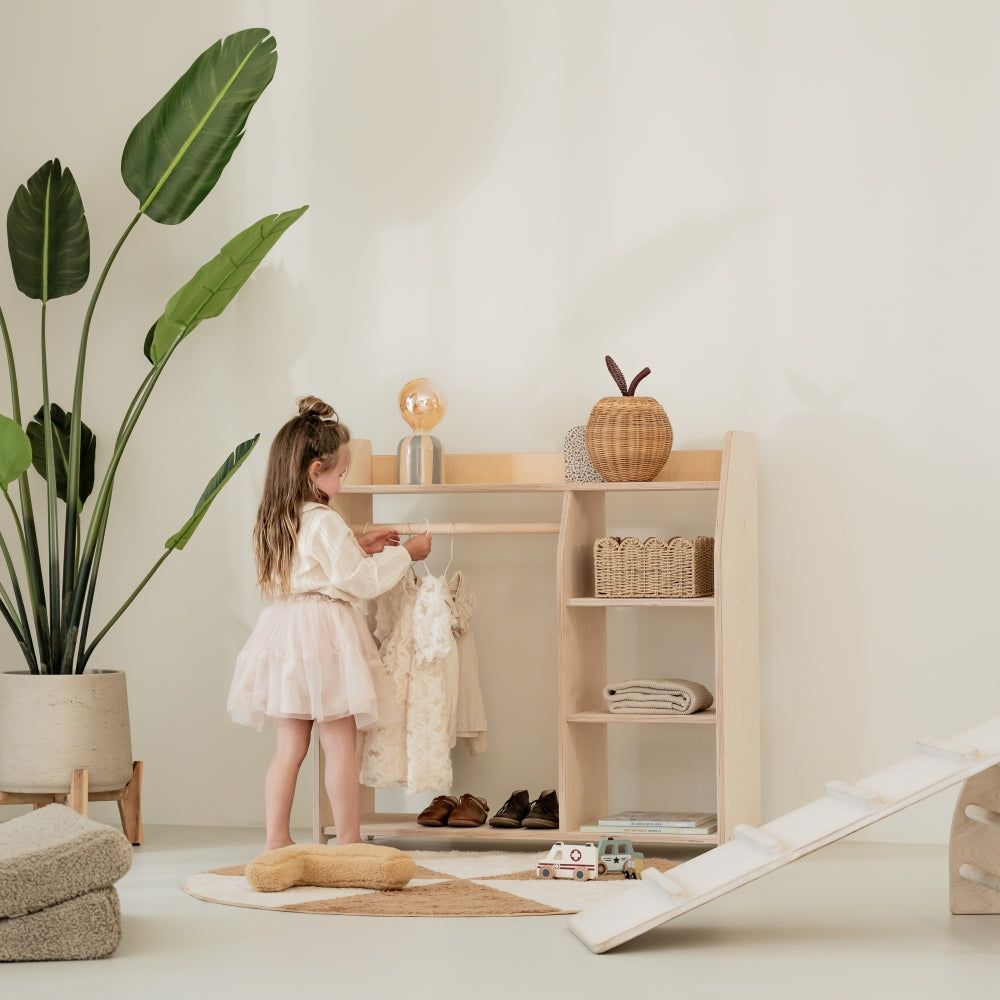 Montessori garde-robe chambre d'enfant | Penderie enfants - naturel - toddie.fr