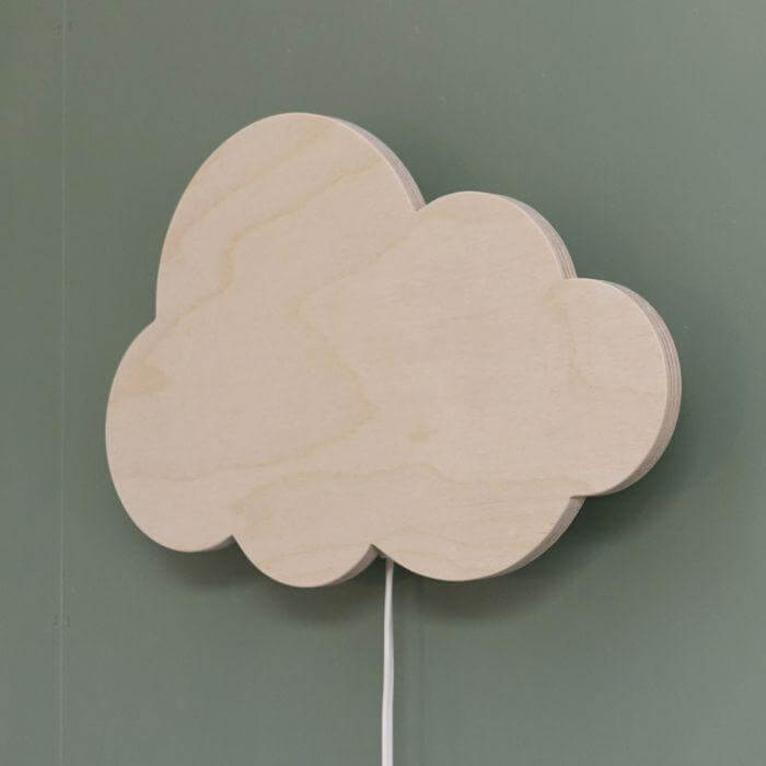 Houten wandlamp kinderkamer | Wolkie - Multiplex - toddie.nl