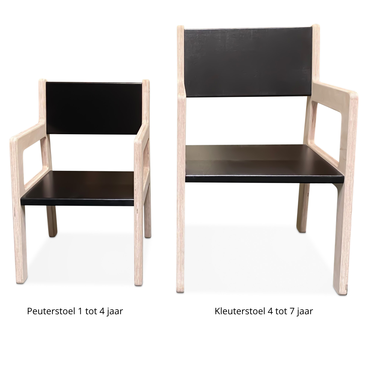 Houten kinderstoeltje 1-4 jaar | Zwart - toddie.nl