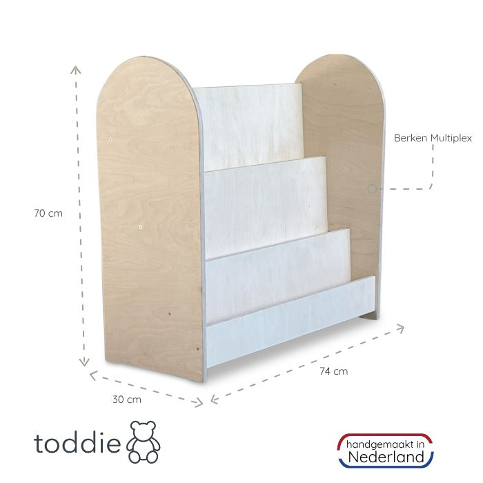 Round Montessori étagère à livres chambre d'enfant | 3 marches - naturel
