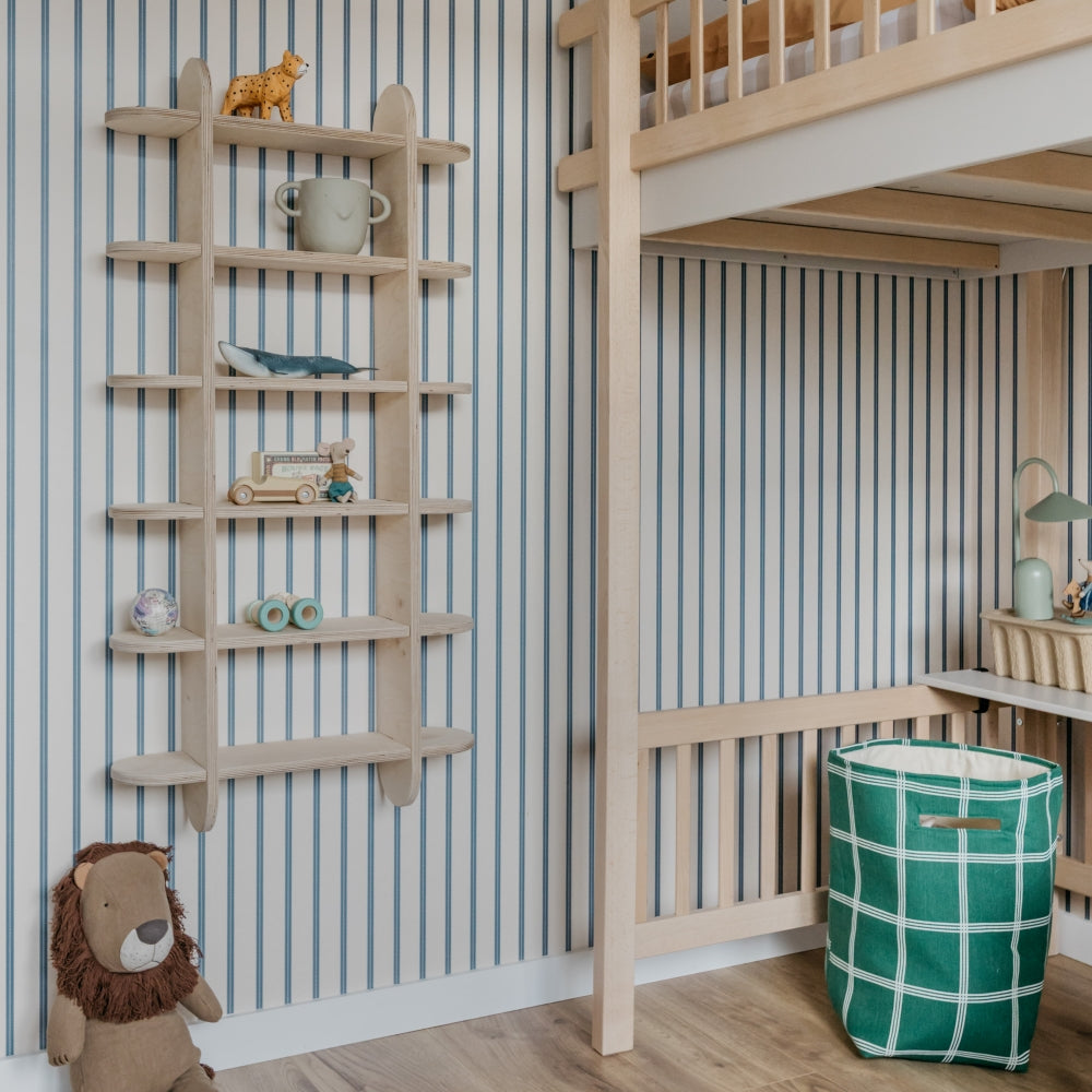 Round Montessori bibliothèque murale chambre d'enfant | Étagère à casiers 6 étagères - naturel