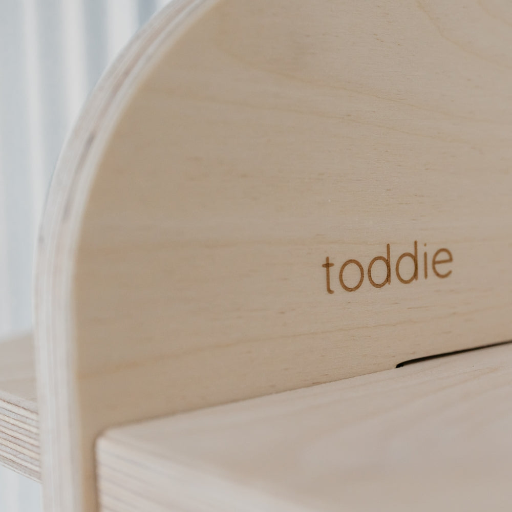 Round Montessori bibliothèque murale chambre d'enfant | Étagère à casiers 6 étagères - naturel