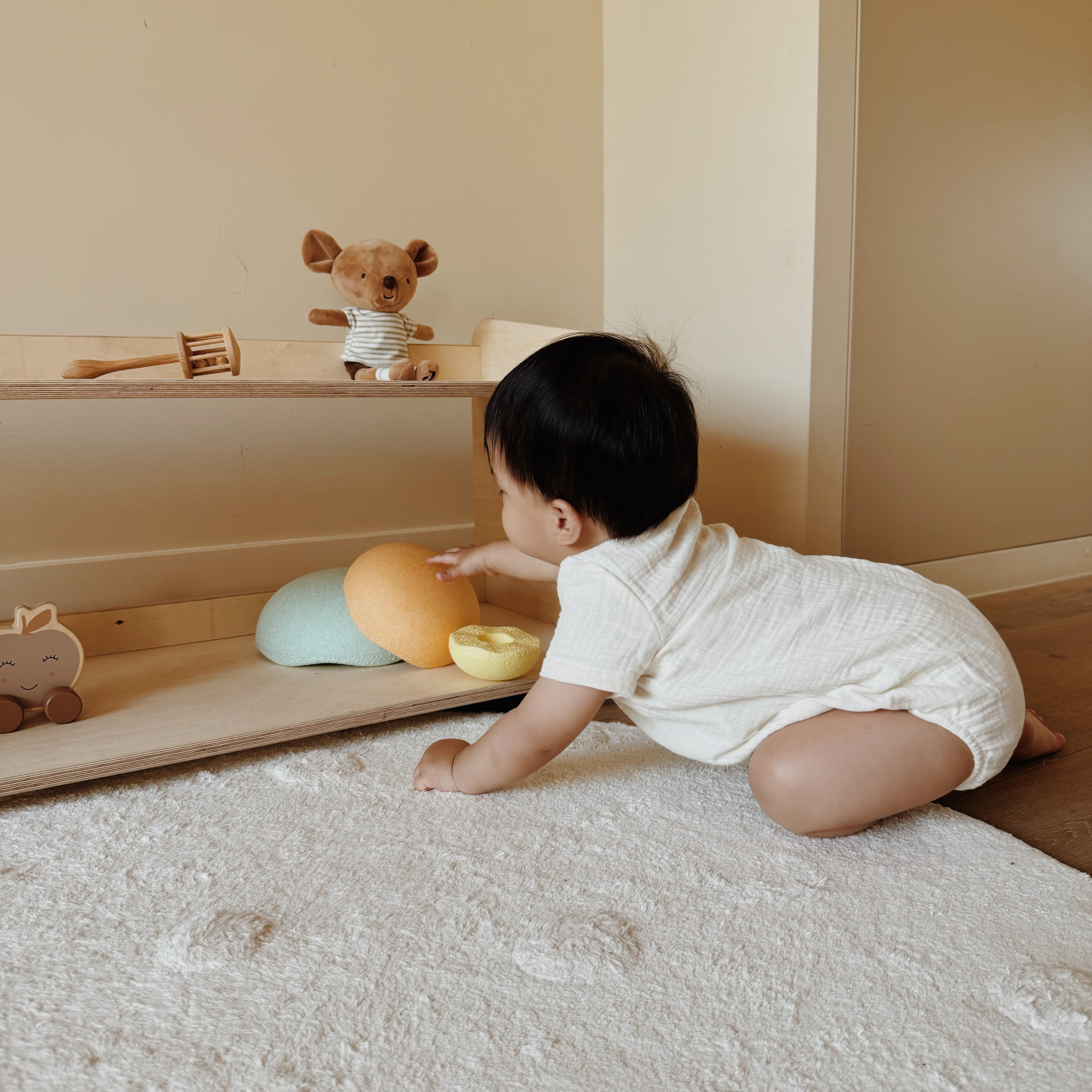 Montessori meuble à jouets | Étagère à livres 2 étagères - naturel