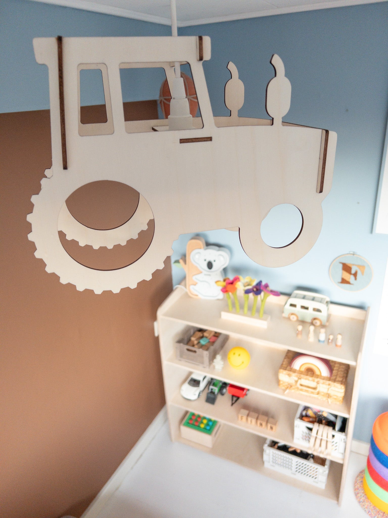 Houten hanglamp kinderkamer | Trekker - blank - toddie.nl ®