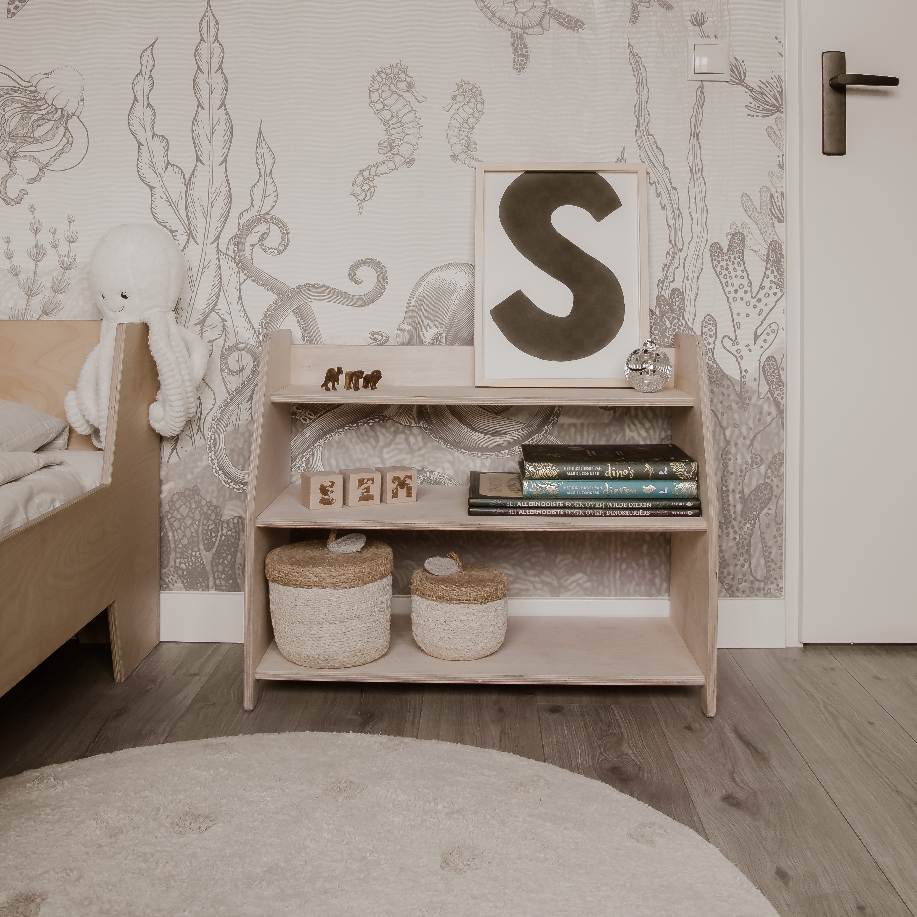 Moodie montessori speelmeubel | Kinderopbergmeubel 3 planken - blank - toddie.nl ®