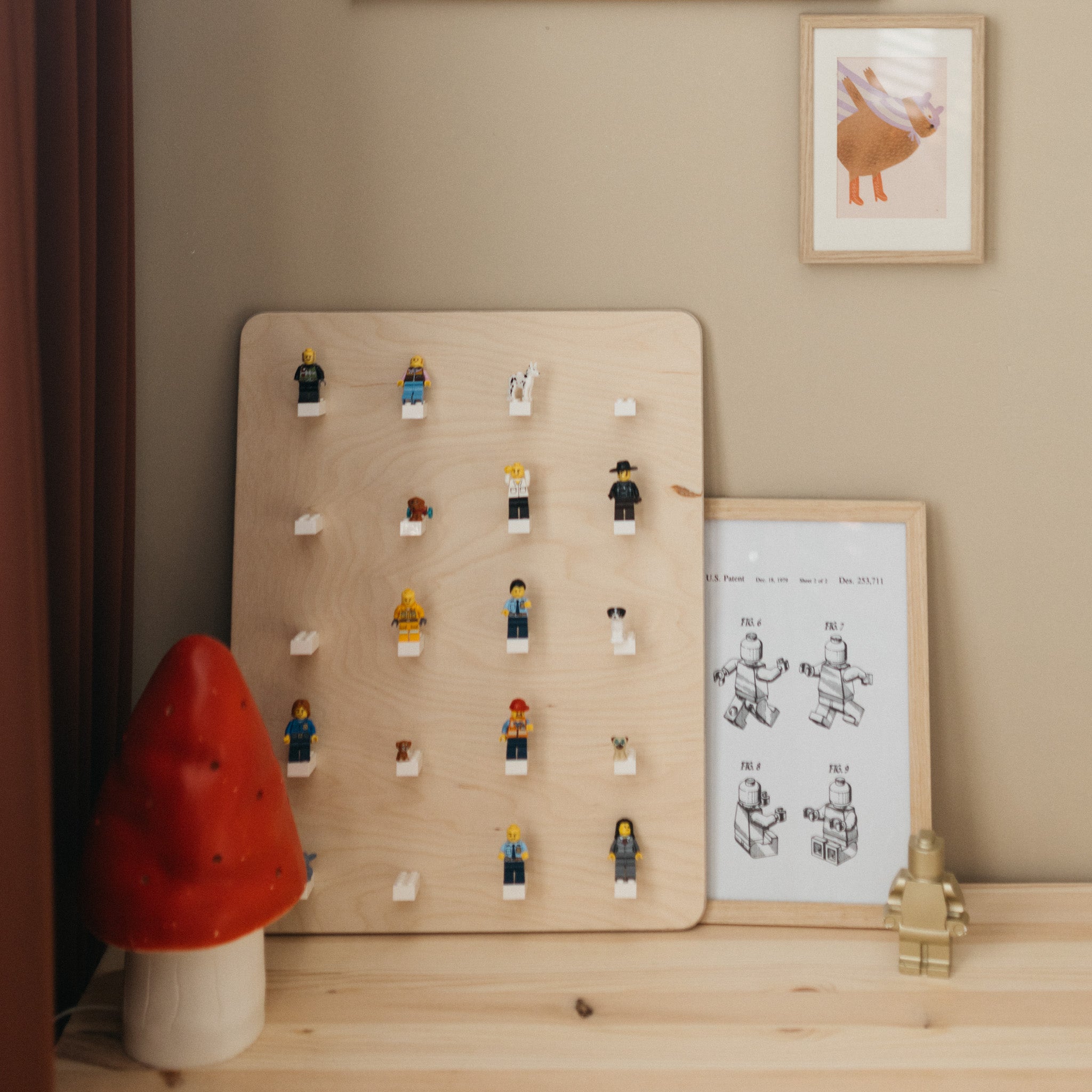 Tableau mural en bois chambre d'enfant | Tableau Lego - naturel - toddie.fr