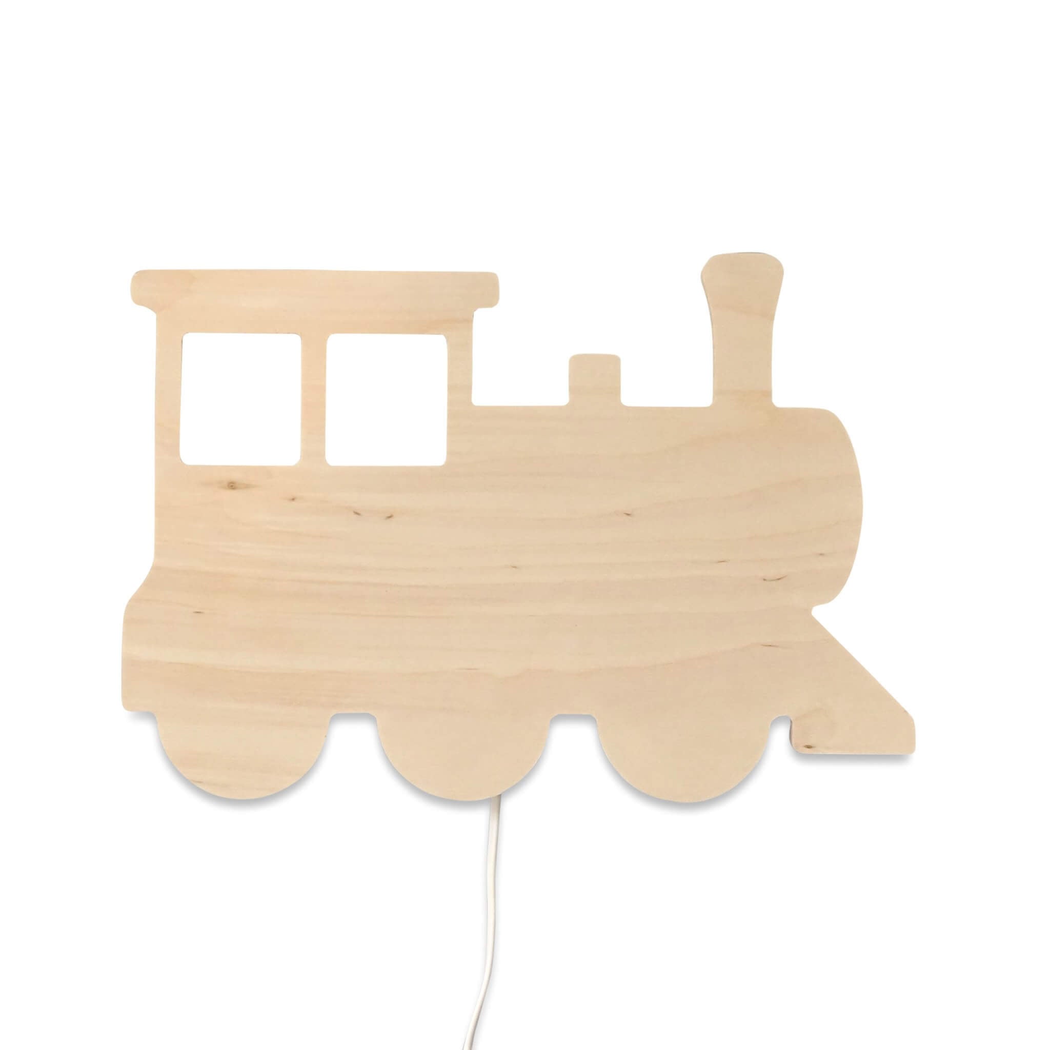 Houten wandlamp kinderkamer | Trein - Locomotief - toddie.nl