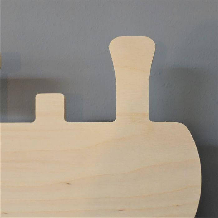 Houten wandlamp kinderkamer | Trein - Locomotief - toddie.nl
