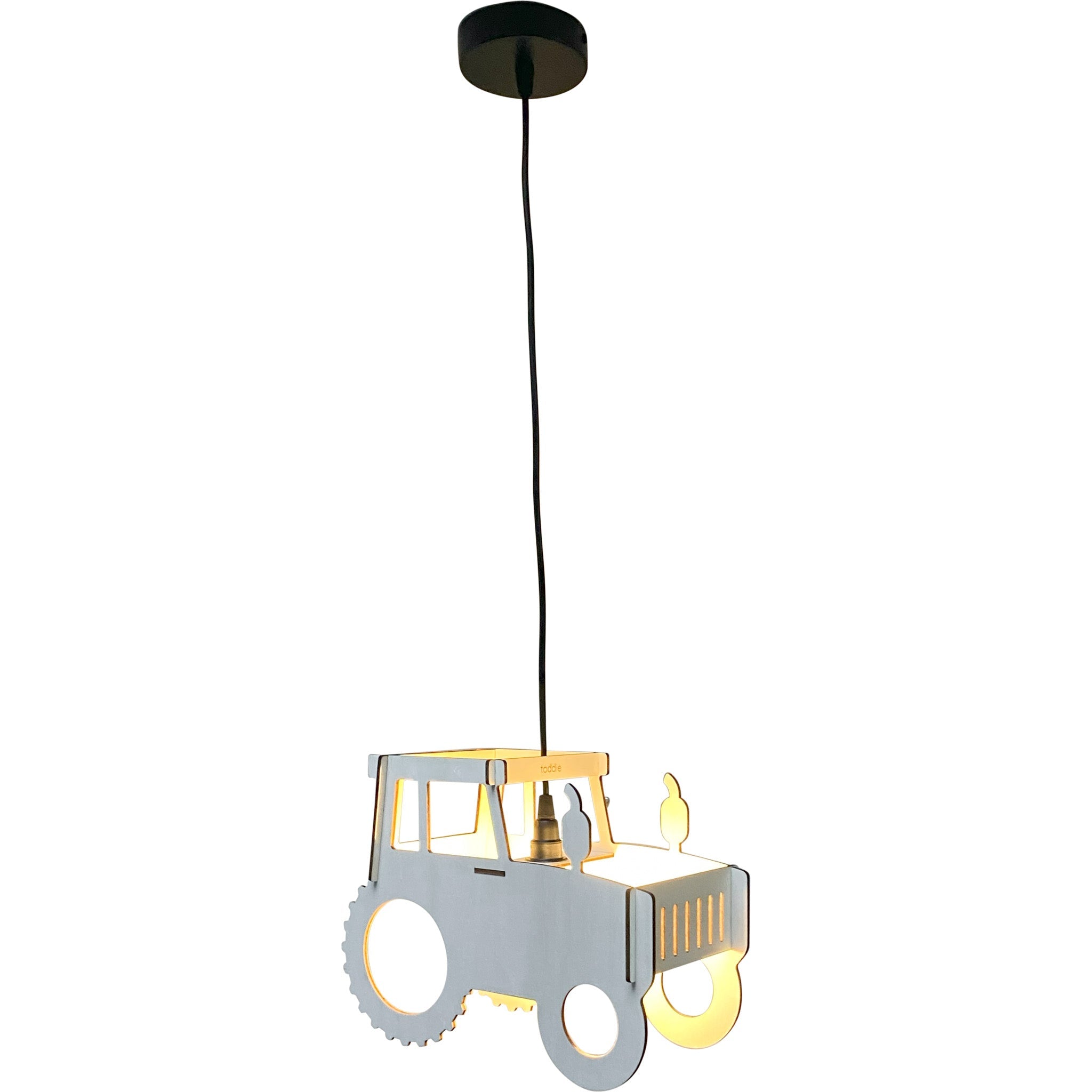 Houten hanglamp kinderkamer | Trekker - blank - toddie.nl ®