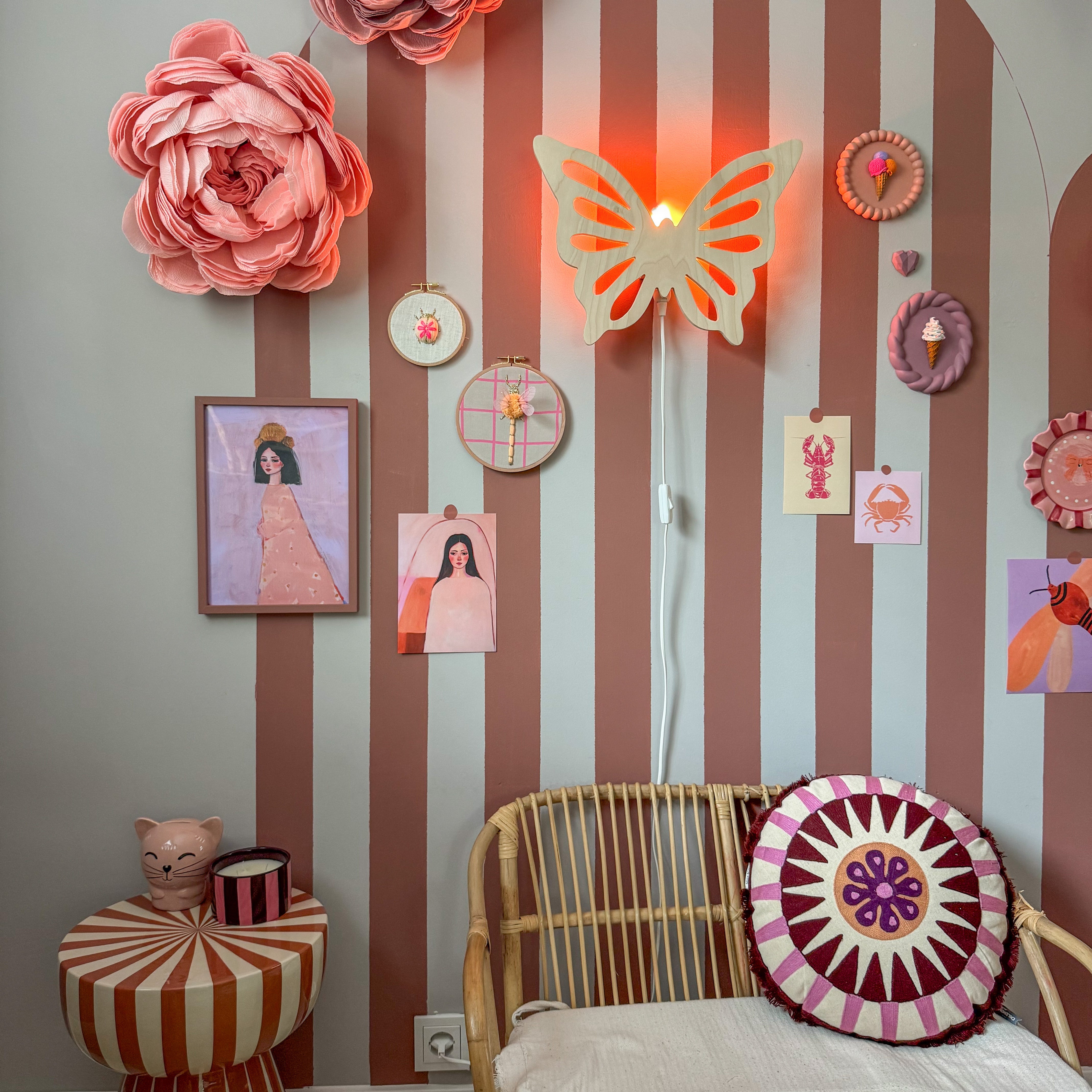 Applique murale en bois chambre d’enfants | Papillon - naturel - toddie.fr