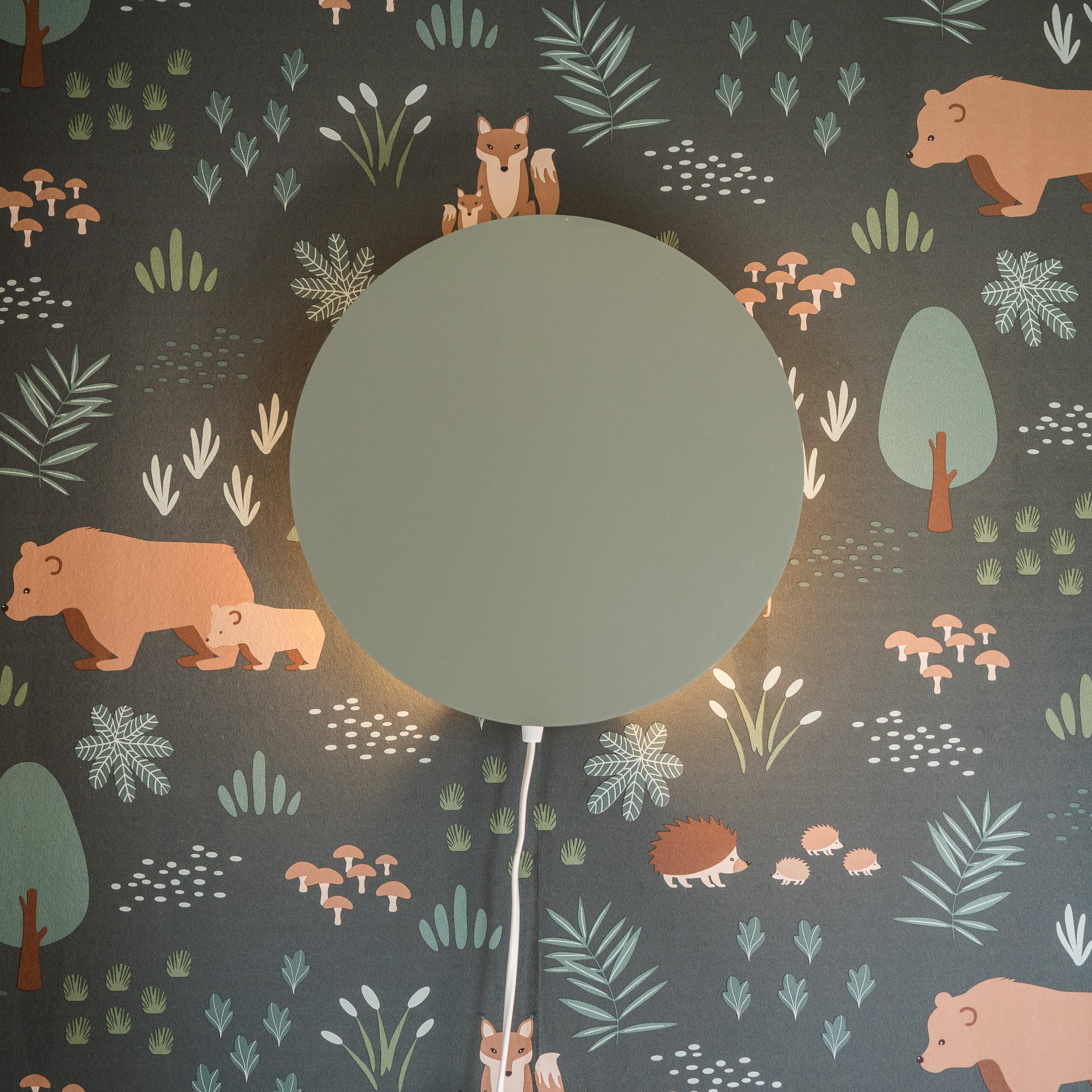 Houten wandlamp kinderkamer | cirkel groen - toddie.nl ®