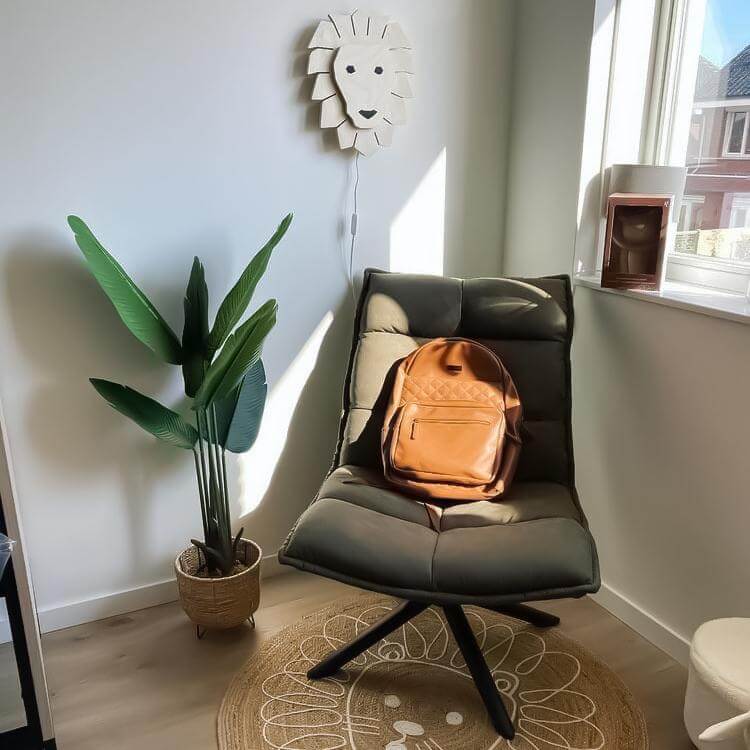 Houten wandlamp kinderkamer | Leeuw - toddie.nl